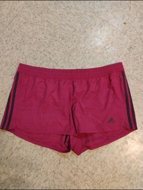 adidas Hot Pink Athletic Shorts with Dark Side Stripes